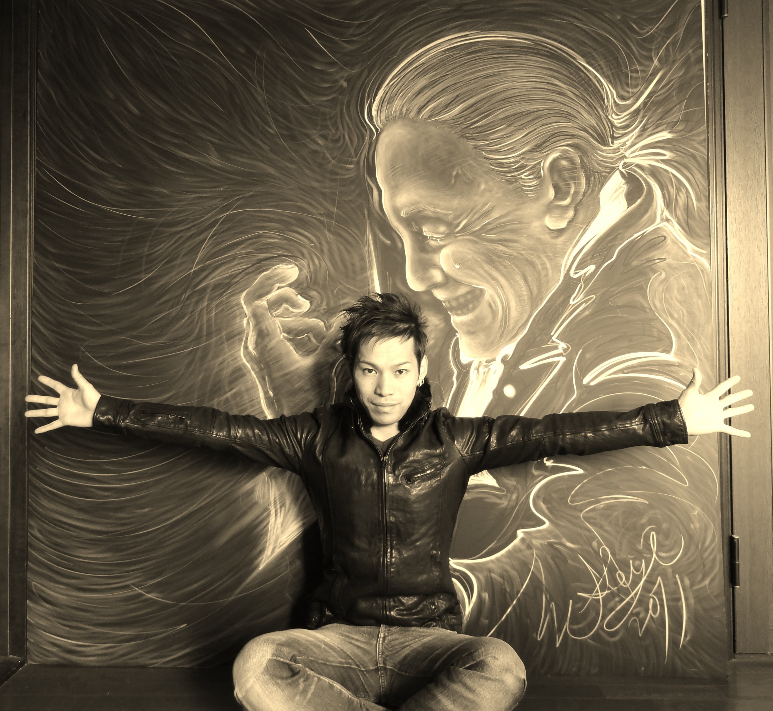 Self portrait with my art