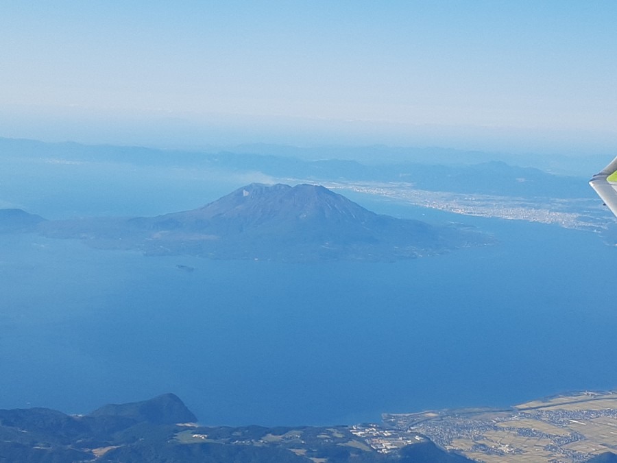 空から見た桜島