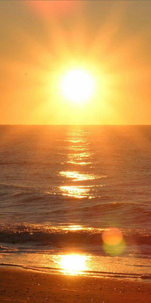 海に輝く朝日