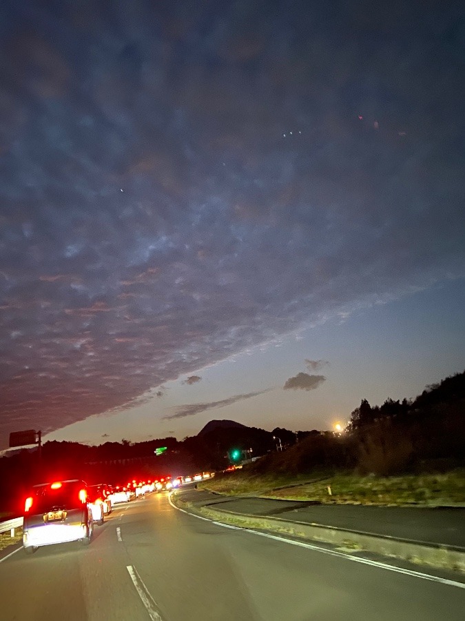 夕日に雲の絨毯