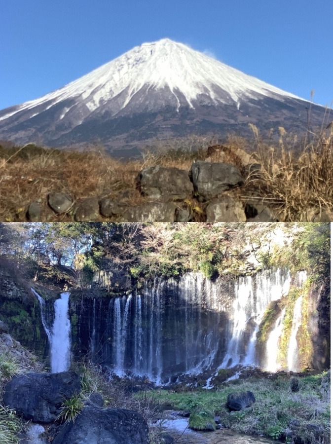 白糸の滝と富士山