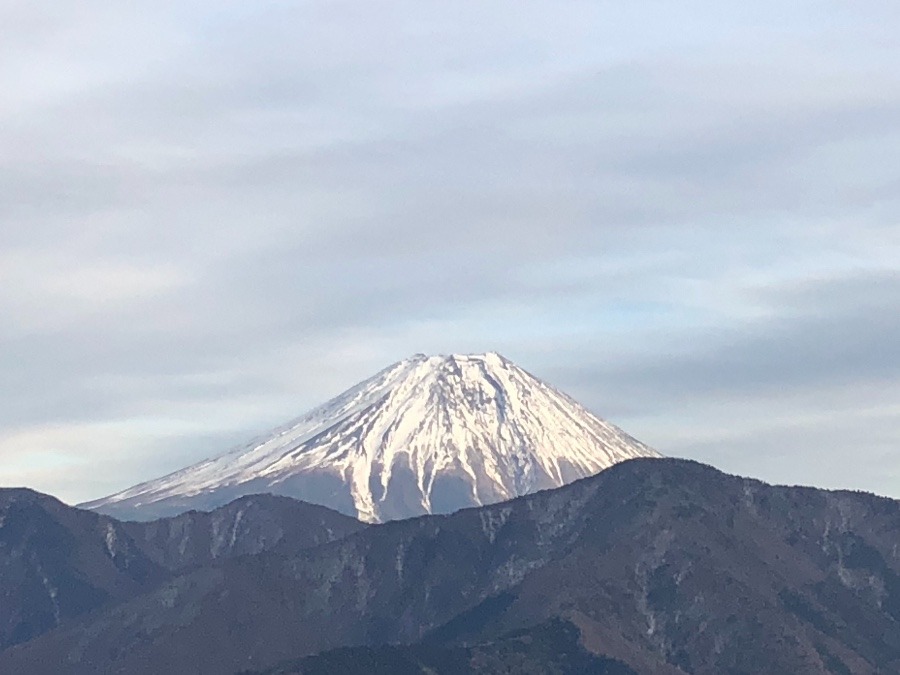 夕焼け間近の富士山を、…感激