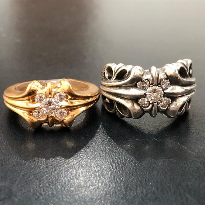 CHROME HEARTS SKT RING 5P DIA、K&T RING 5DIA (クロムハーツ エスケーティ リング 5ポイント ダイヤ、ケーアンドティー リング 5ポイントダイヤ)