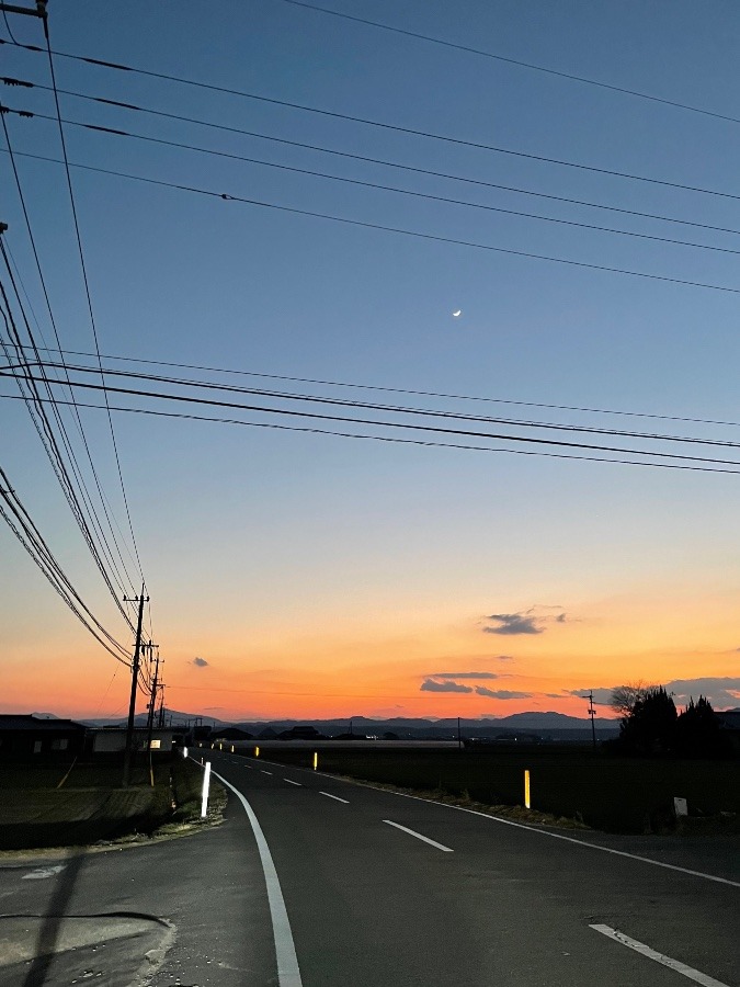 立春の日の夕焼け