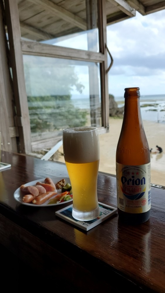 海とオリオンビールと至福の時