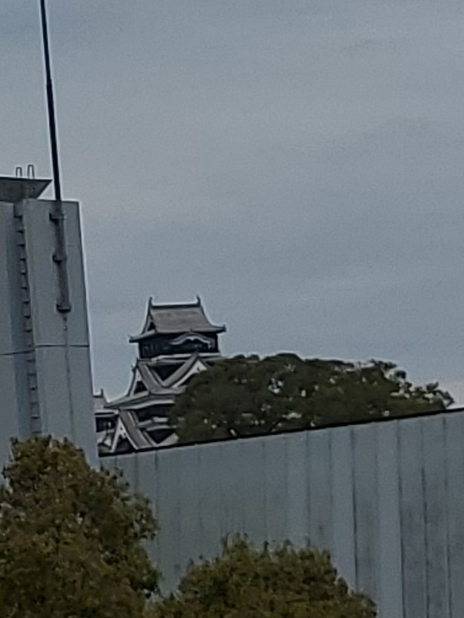 駐車場から見えた熊本城