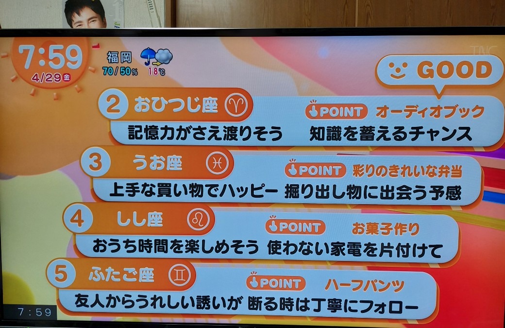 4/29今日の運勢うお座♓