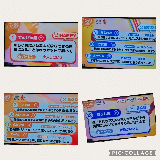 4/25今日の運勢