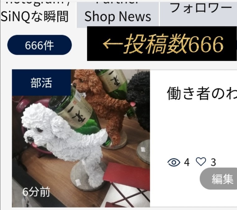 投稿　666　達成してました❗