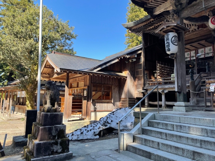 蒼柴神社の残雪⛄️