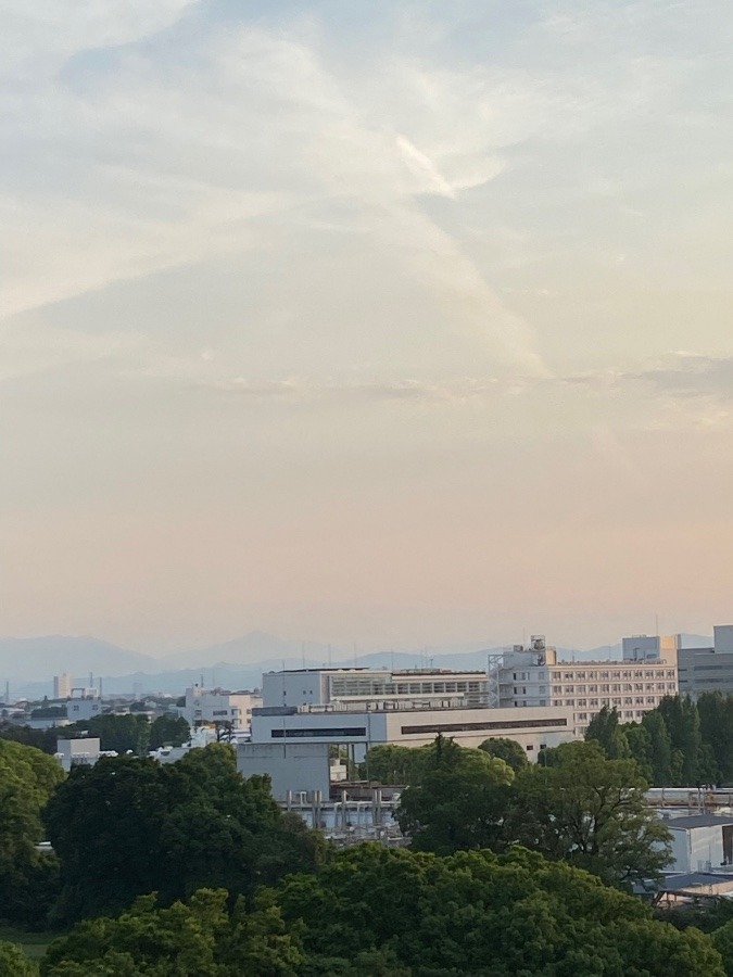 夕方の富士山