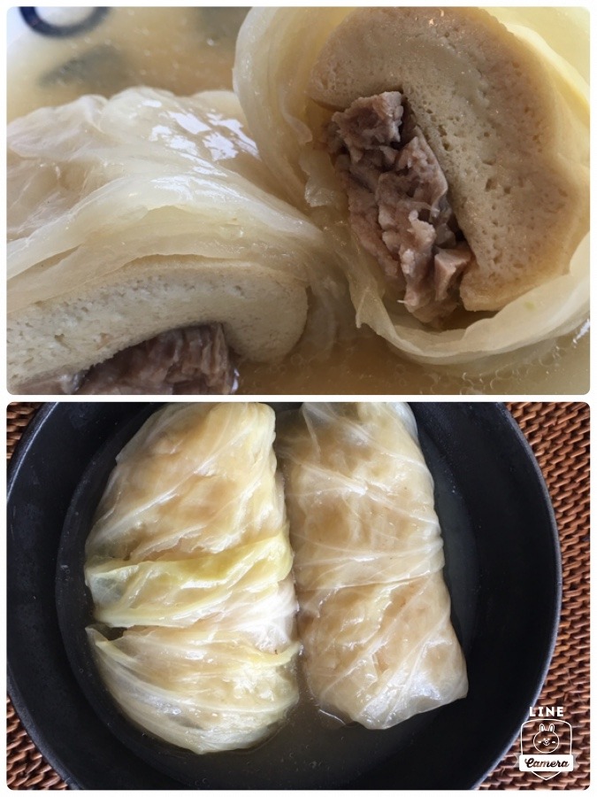 肉巻き高野豆腐のロールキャベツ