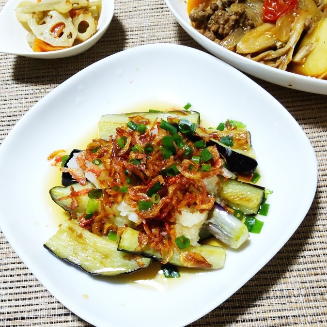 ちゃちゃっと🍳茄子と桜エビのポン酢がけ🍆🦐