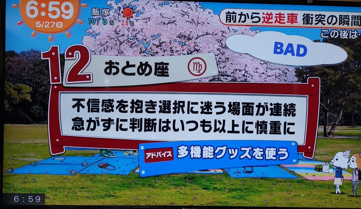 5/27今日の運勢12位おとめ座♍