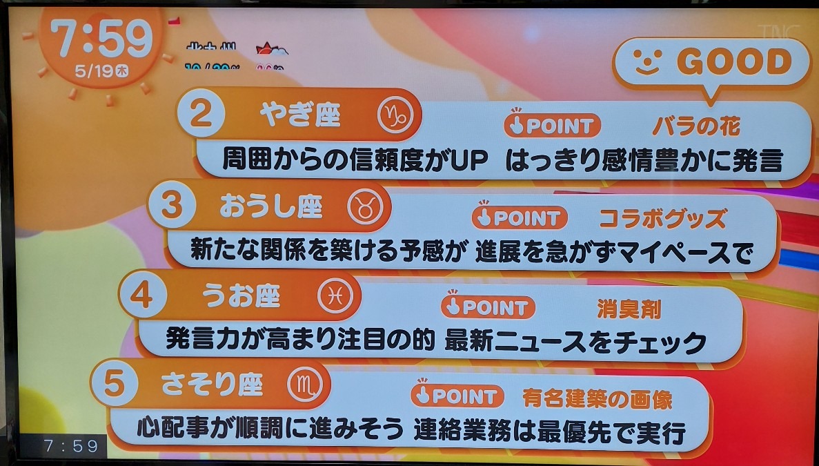 5/19今日の運勢うお座♓