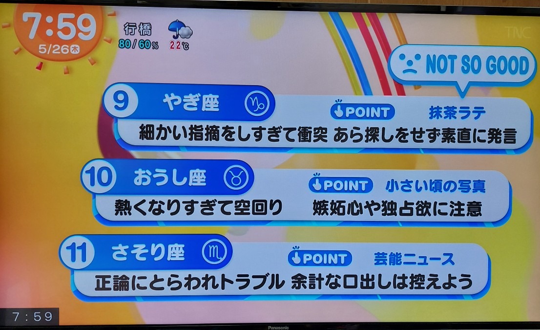 5/26今日の運勢9~11位