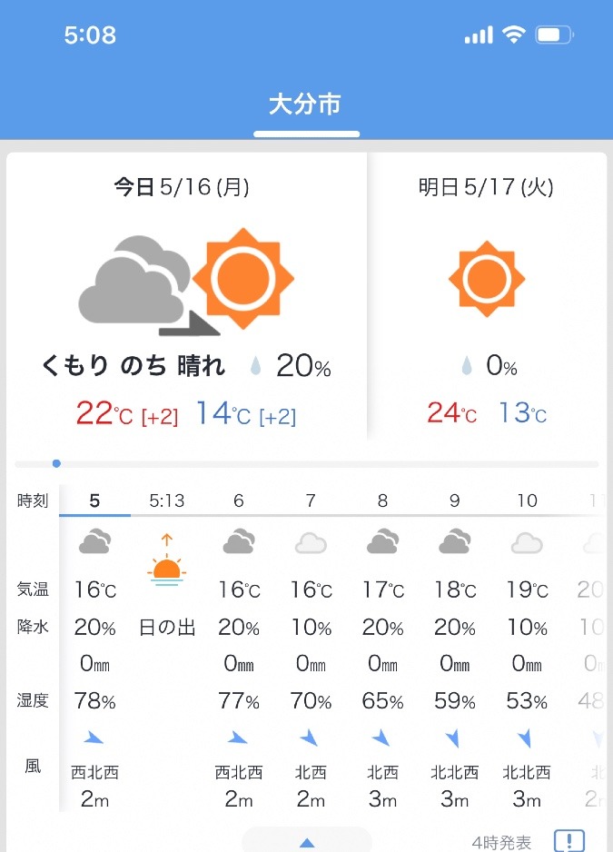 5／16今日の天気