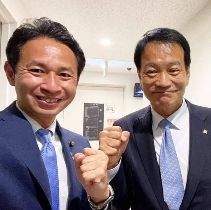 防府市長と友人の谷あい正明氏！