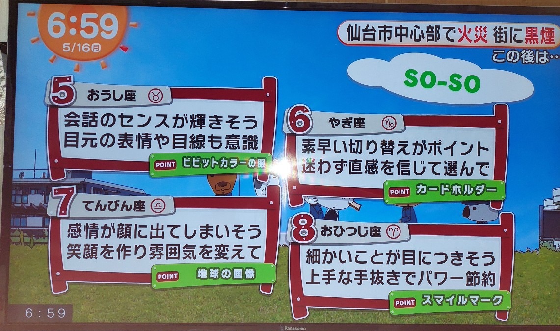 5/16今日の運勢5~8位