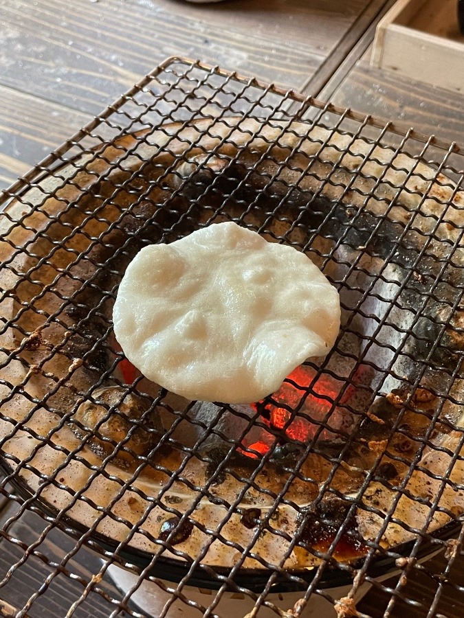 お煎餅　焼き途中