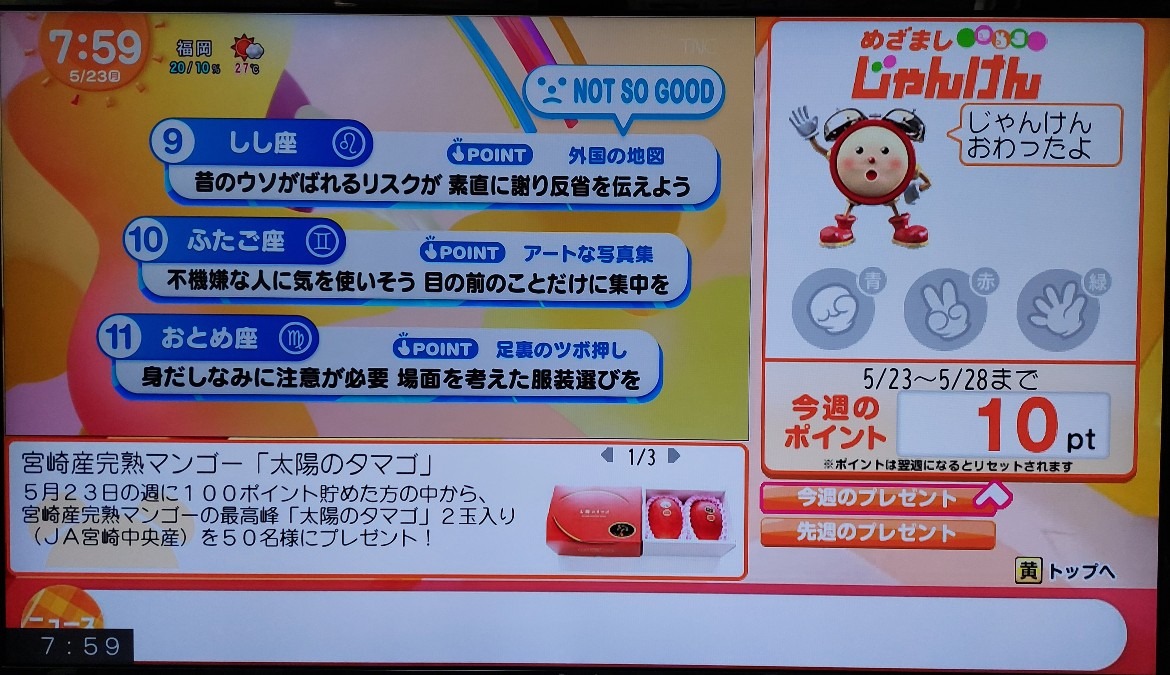 5/23今日の運勢9~11位