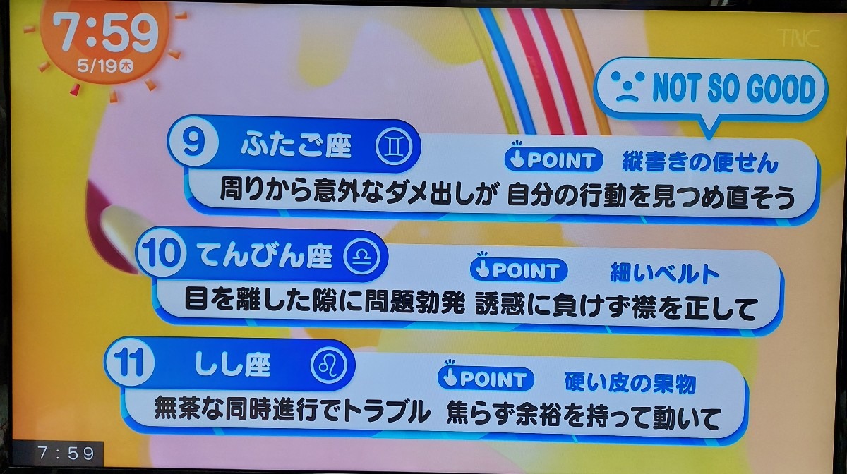 5/19今日の運勢9~11位