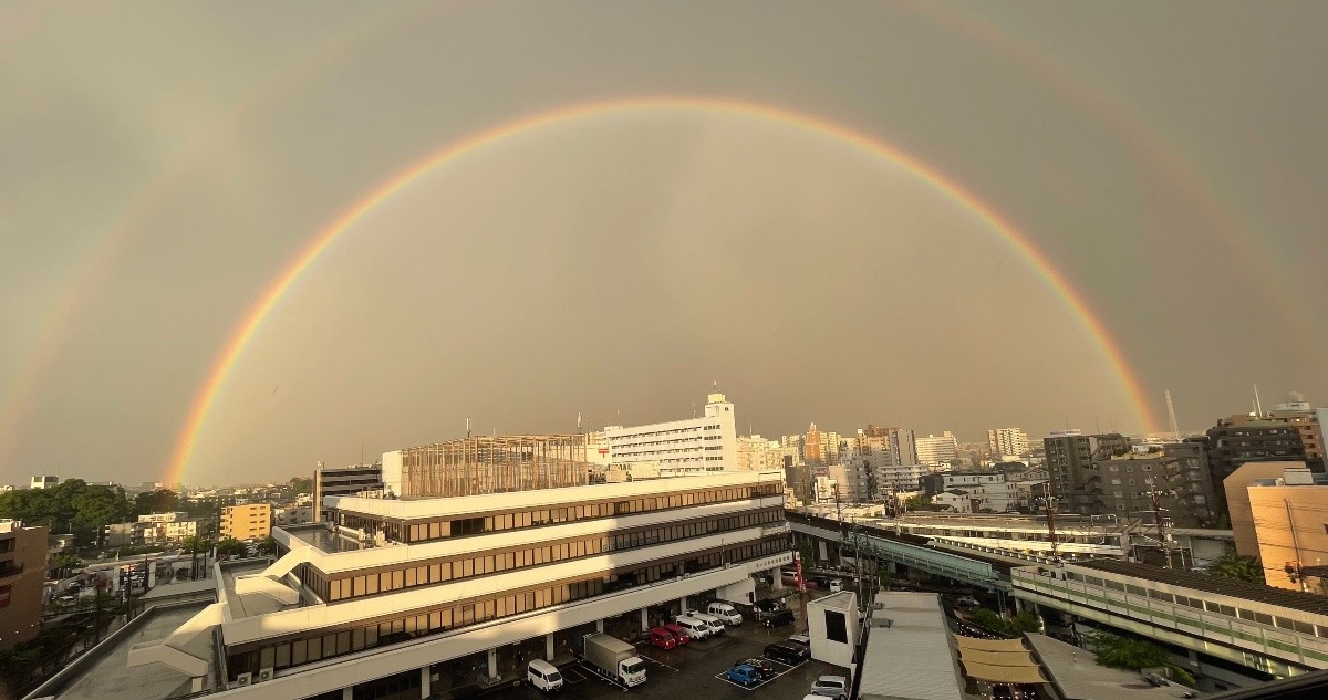 昨日の虹🌈🌈　波動は上昇