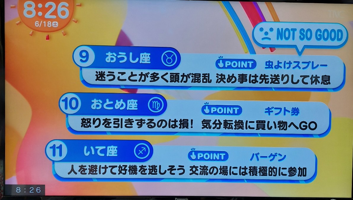 6/18今日の運勢9~11位