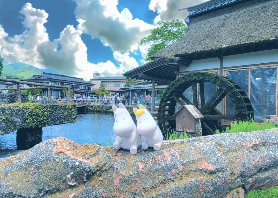 水車とムーミン　忍野八海