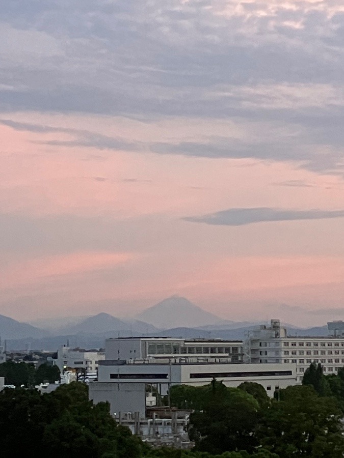 夕暮れの富士山