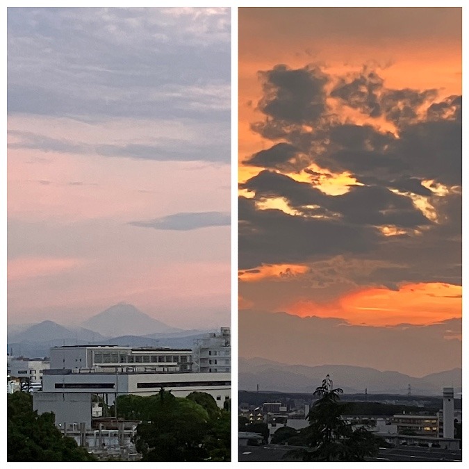 夕暮れ富士山