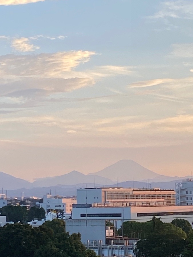 夕暮れの富士山