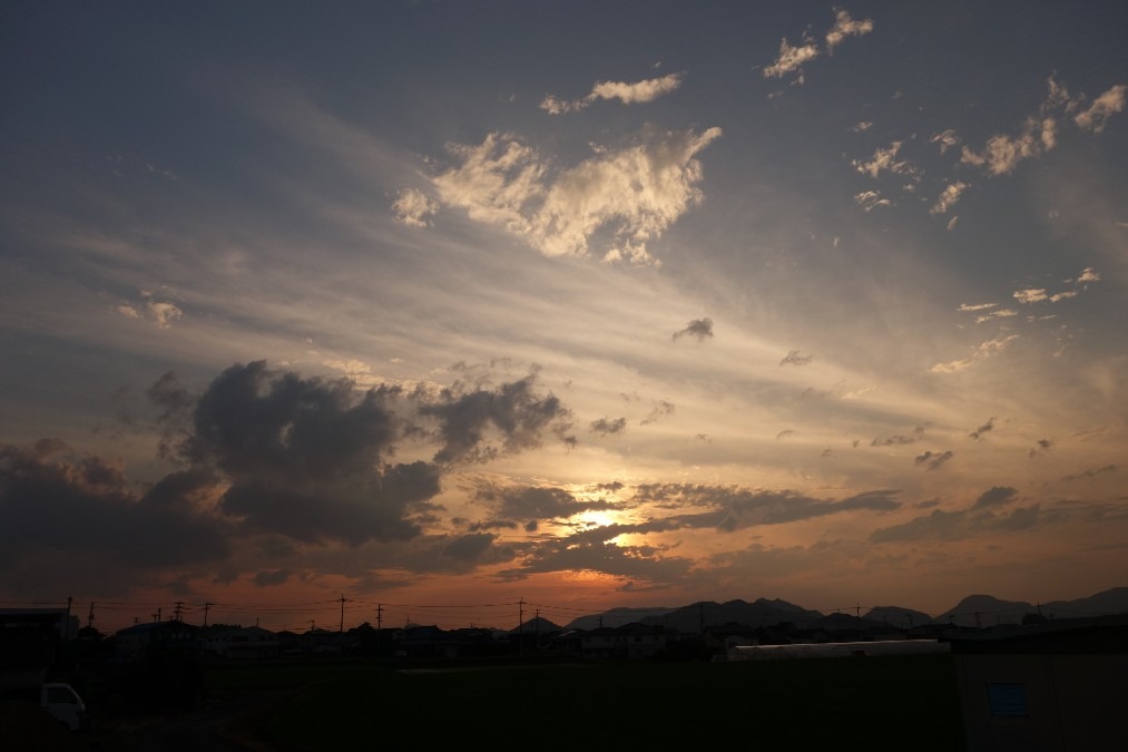 今日の夕焼け。ひさびさに撮れました