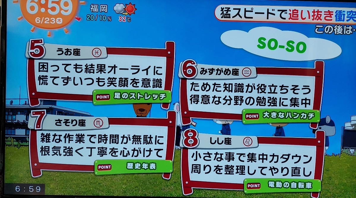 6/23今日の運勢うお座♓