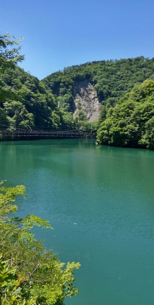 南アルプスあぷとラインいちしろ駅のダム湖