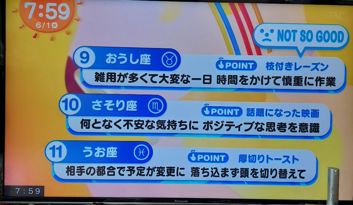 6/1今日の運勢うお座♓