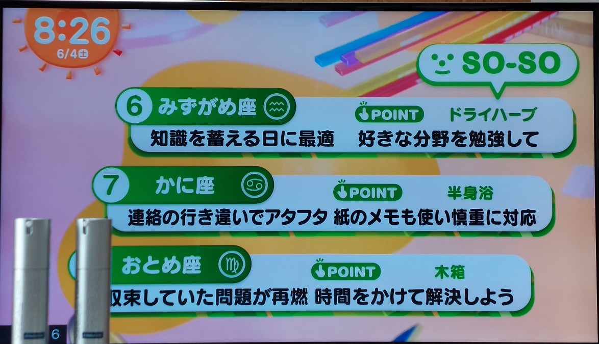 6/4今日の運勢6~8位