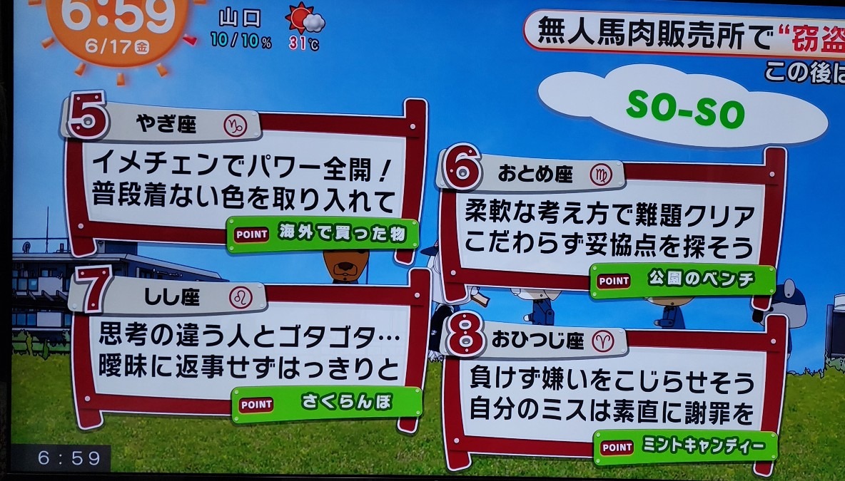 6/17今日の運勢5~8位