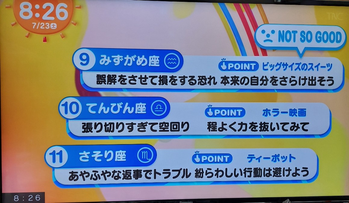 7/23今日の運勢9~11位