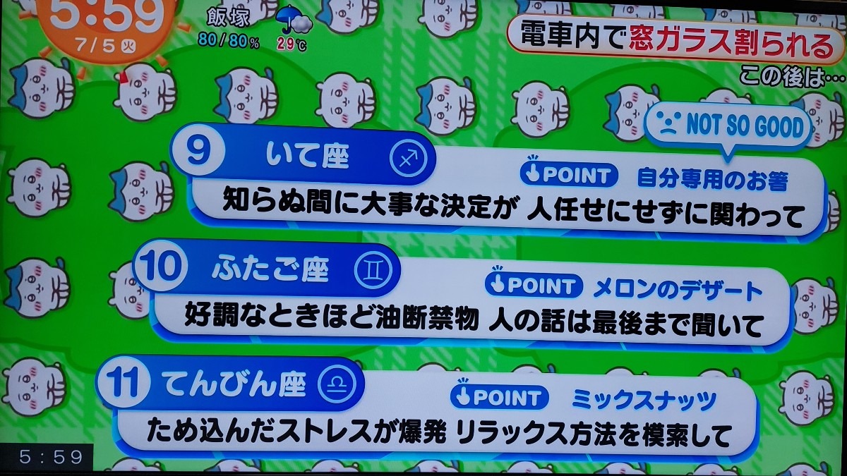 7/5今日の運勢9~11位