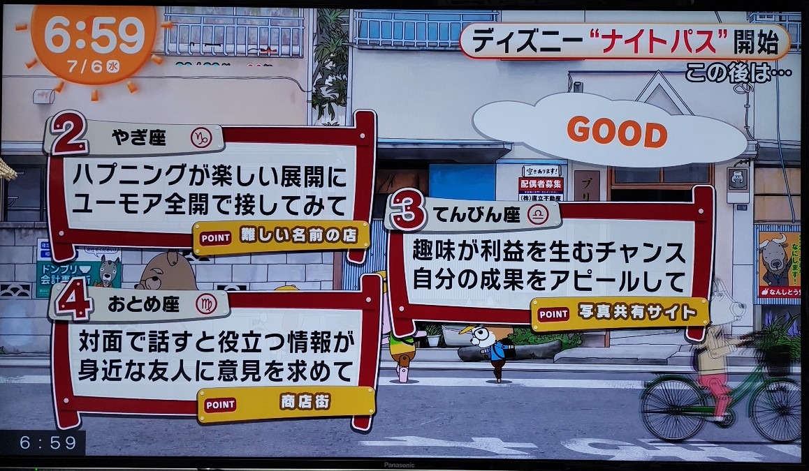 7/6今日の運勢2~4位