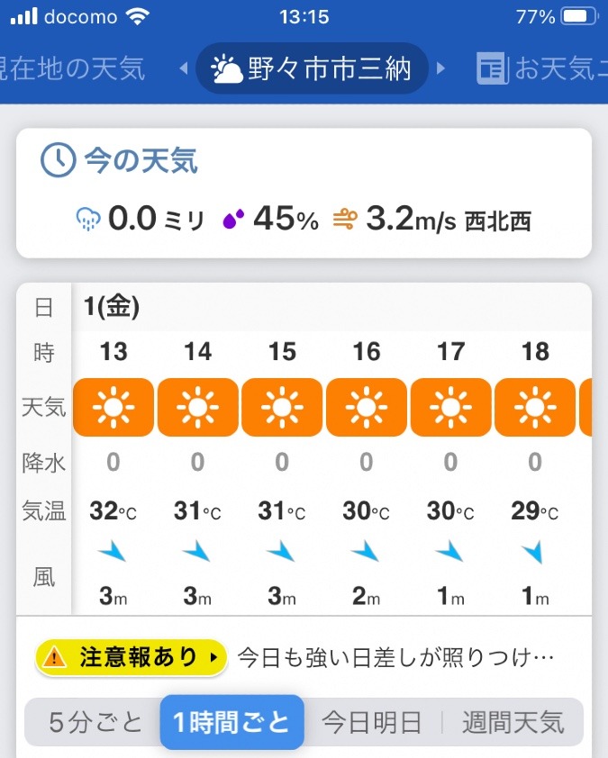 金沢市、32℃