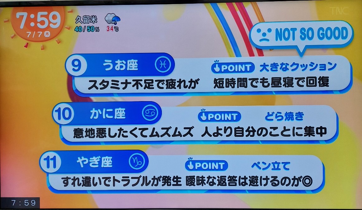 7/7今日の運勢うお座♓