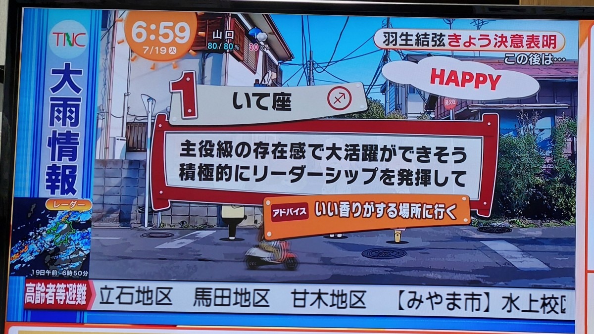 7/19今日の運勢1位いて座♐