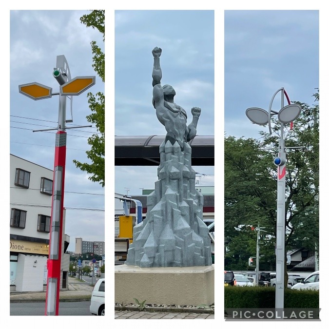 須賀川駅前のウルトラマンたち♪