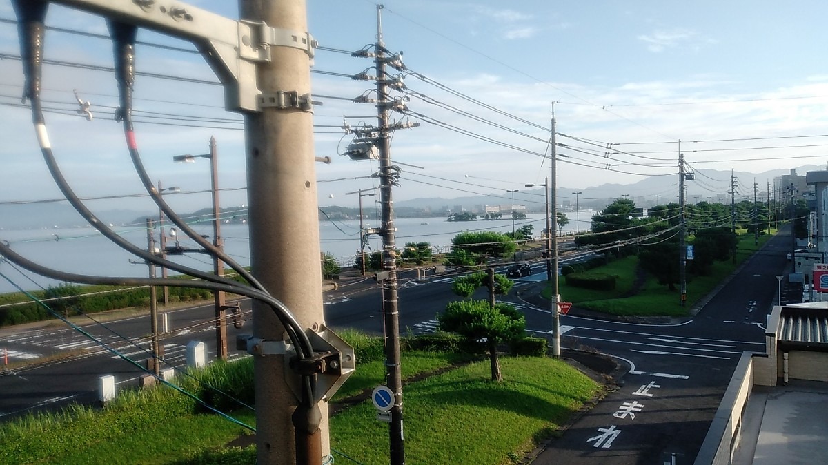 今朝の宍道湖、嫁が島