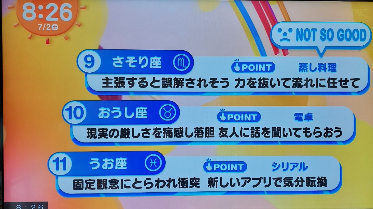 7/2今日の運勢うお座♓