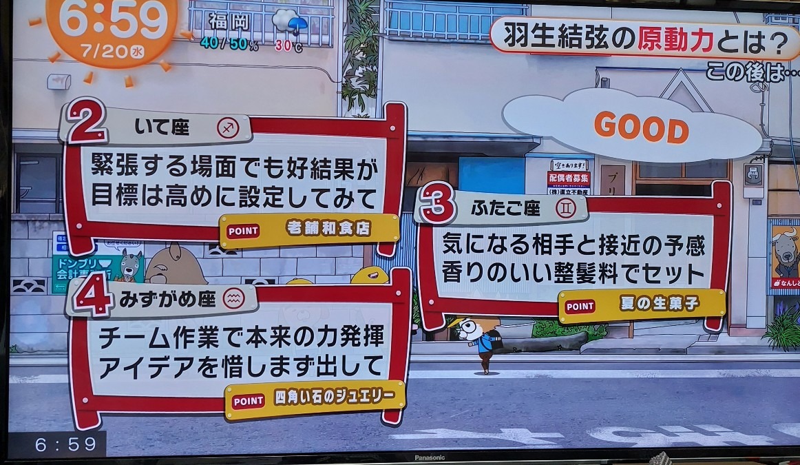 7/20今日の運勢2~4位