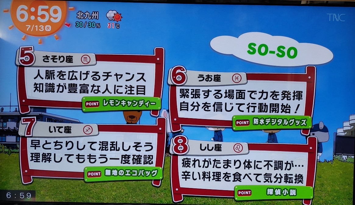 7/13今日の運勢うお座♓