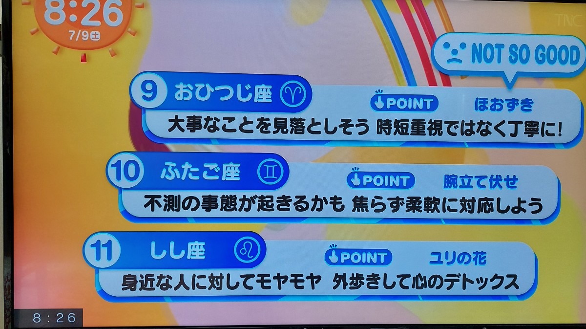 7/9今日の運勢9~11位